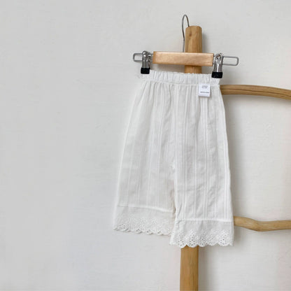 Summer Arrival Kids Girls Lace Decorated Plaid Pants, MyKids-USA®, Baby & Toddler Bottoms, MyKids-USA - Size/Age - 73 (6-9M) - Color - Beige -  -  - TR2506292039-A