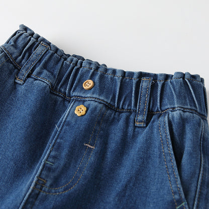 Arrival Autumn Baby Kids Girls Cartoon Embroidered Pattern Denim Pants, MyKids-USA®, Jeans, MyKids-USA -  -  -  -  -  -  - 