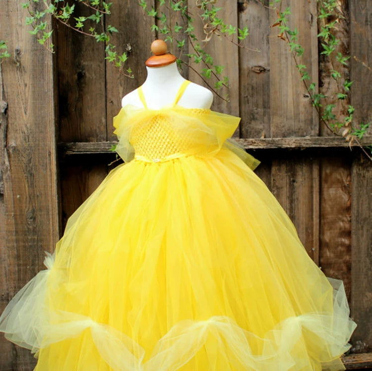 Arrival Kids’ Belle-Inspired Princess Dress – Cosplay Costume for Girls’ Fancy Dress Parties, MyKids-USA®, Costume Dresses, MyKids-USA - Size/Age - S (1-2Y) - Color - Orange -  -  - TR2508201850-C