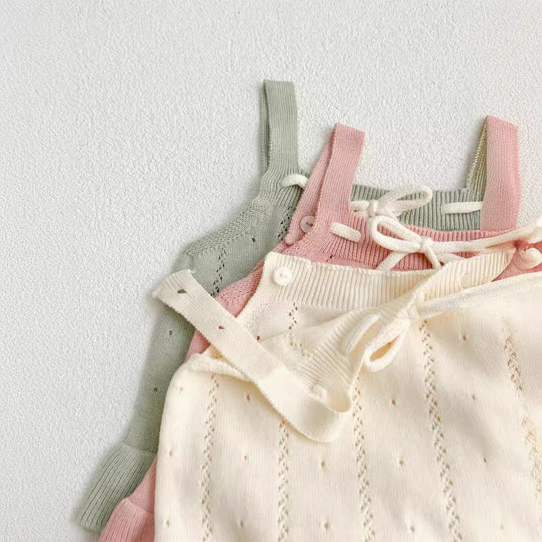 Summer Baby Kids Solid Color and Striped Hollow-out Pattern Sleeveless Top Vest with Skirt Clothing Set for Girls, MyKids-USA®, Baby & Toddler Outfits, MyKids-USA -  -  -  -  -  -  - 