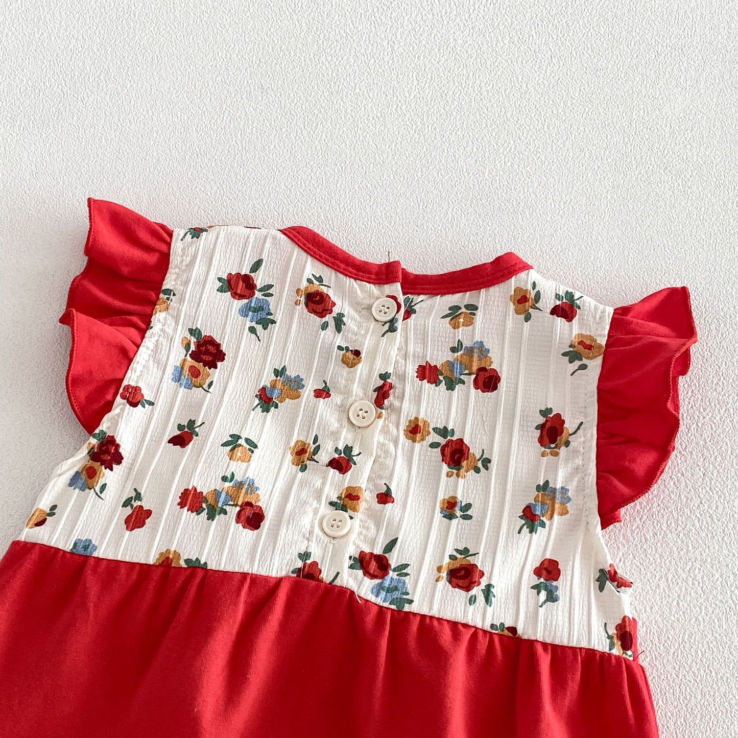 Summer Arrival Baby Girls Fly Sleeves Flowers Pattern Color Patchwork Bodysuit, MyKids-USA®, Bodysuits, MyKids-USA -  -  -  -  -  -  - .
