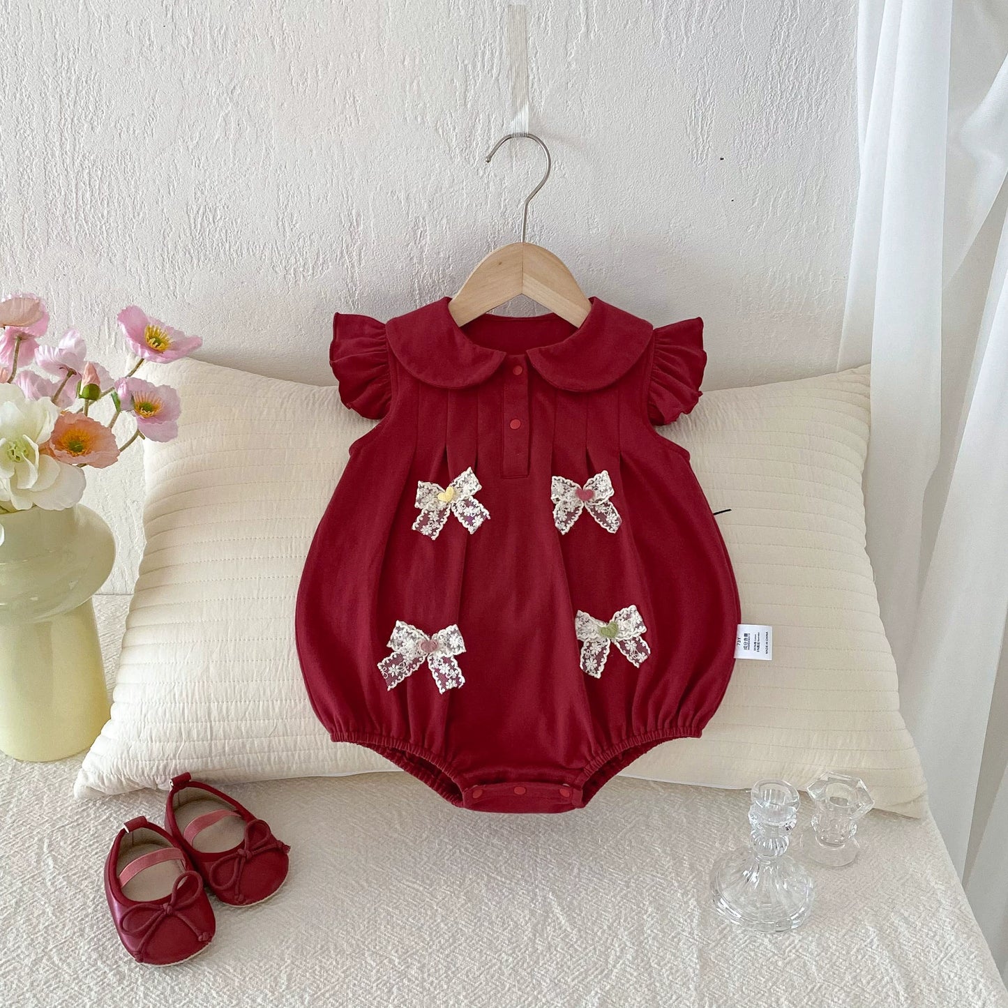 Summer Arrival Baby Girls Cute Fly Sleeves Butterfly-bows Decorated Onesies, MyKids-USA®, Baby One-Pieces, MyKids-USA -  -  -  -  -  -  - 