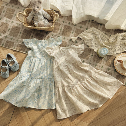 Summer Arrival Baby Girls Fly Sleeves Flowers Pattern Dress, MyKids-USA®, Baby & Children's Dresses, MyKids-USA -  -  -  -  -  -  - .