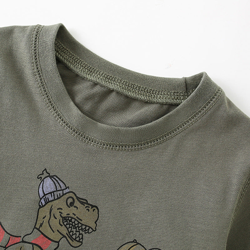 Summer Arrival Boys’ Dinosaurs Cartoon Pattern T-shirt in European and American Style, MyKids-USA®, Baby & Toddler Tops, MyKids-USA -  -  -  -  -  -  - 