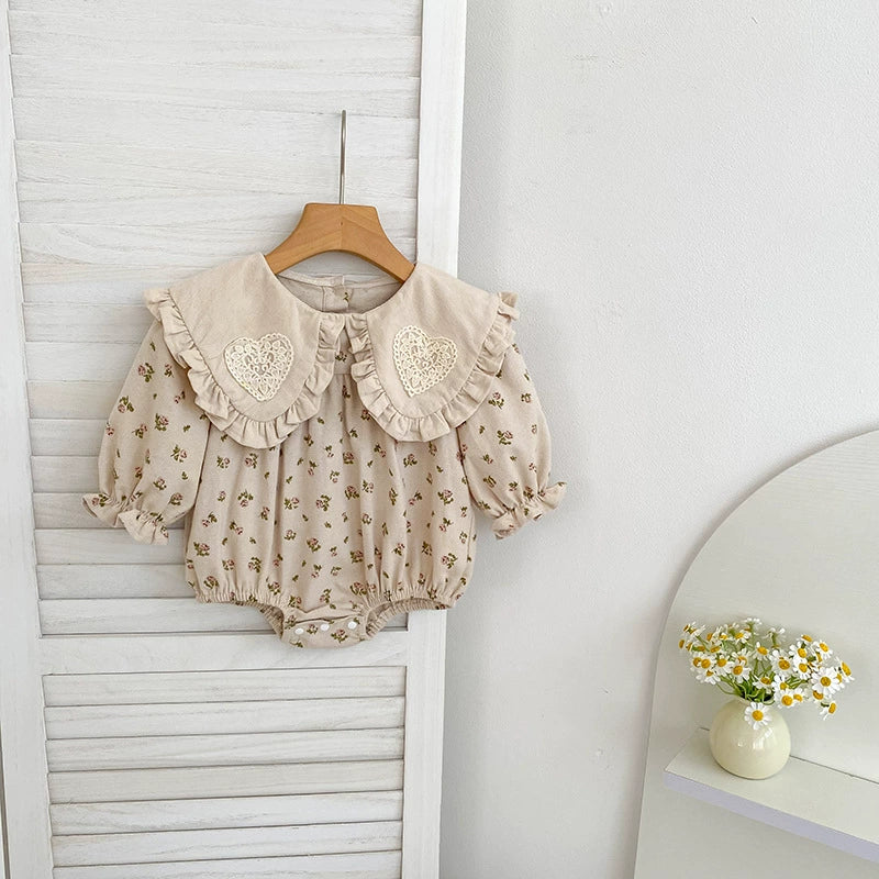 Autumn Baby Girls French-style Flowers Pattern Long Sleeves Onesies and Dress with Collar – Princess Sister Matching Set, MyKids-USA®, Baby & Toddler Outfits, MyKids-USA -  -  -  -  -  -  - 