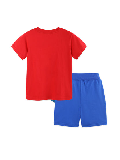 Arrival Summer Baby Kids Boys Short Sleeves Animals Pattern T-shirt and Shorts Clothing Set