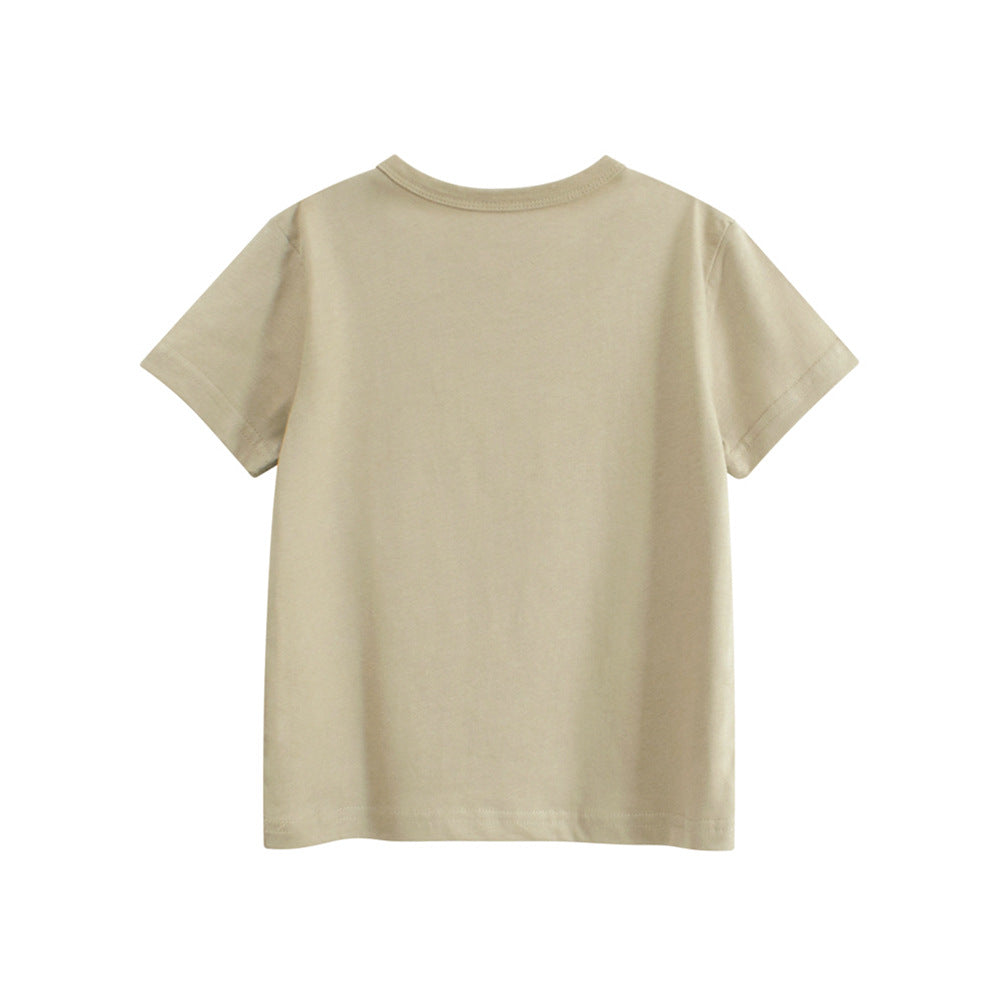 Summer Boys’ Teddy Bear Cartoon and Letters Pattern T-shirt in European and American Style, MyKids-USA®, Baby & Toddler Tops, MyKids-USA -  -  -  -  -  -  - 