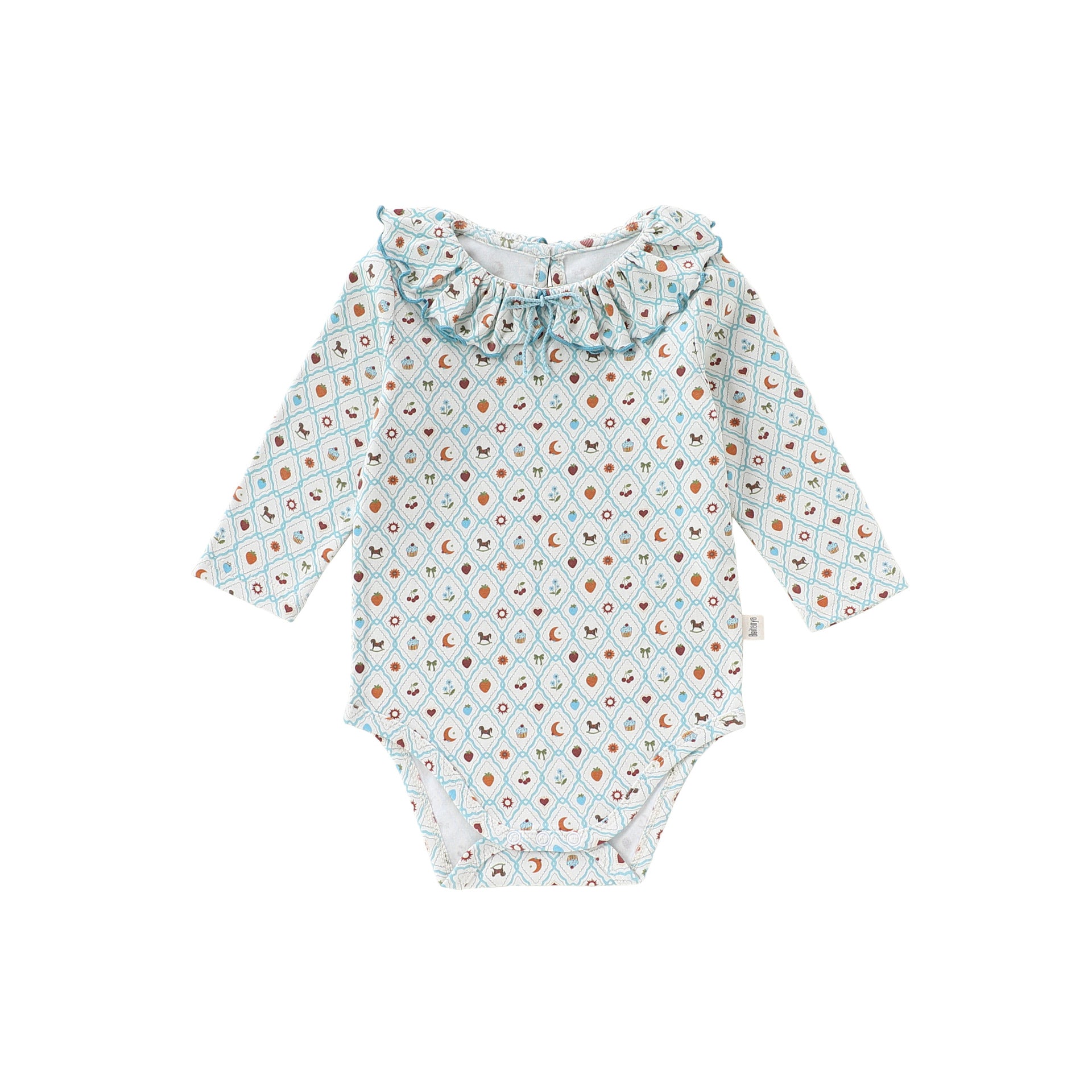 Spring Arrival Baby Unisex Long Sleeves Geometric and Fruits Pattern Bodysuit, MyKids-USA®, Baby One-Pieces, MyKids-USA - Size/Age - 66 (3-6M) - Color - Green -  -  - TR2603041530-A.