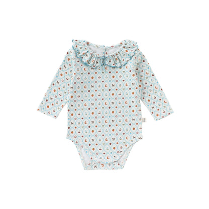 Spring Arrival Baby Unisex Long Sleeves Geometric and Fruits Pattern Bodysuit, MyKids-USA®, Baby One-Pieces, MyKids-USA - Size/Age - 66 (3-6M) - Color - Green -  -  - TR2603041530-A.
