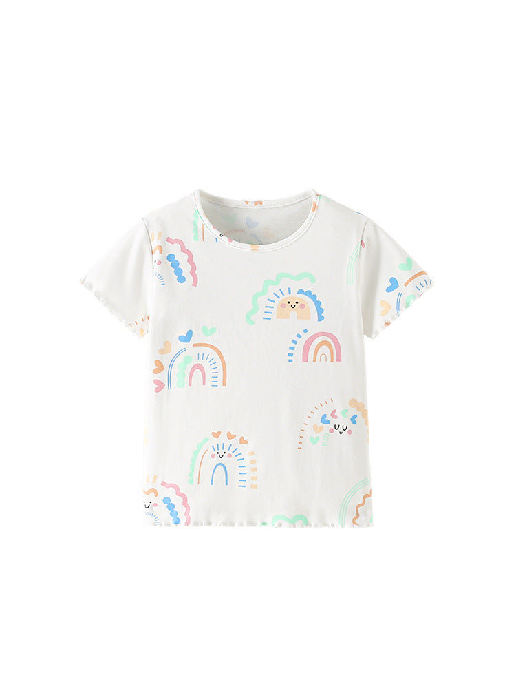 Summer Girls’ Cartoon Pattern T-shirt in European and American Style, MyKids-USA®, T-Shirts, MyKids-USA -  -  -  -  -  -  - .