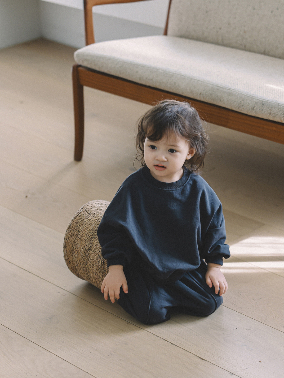 MyKids-USA® Spring and Autumn Baby Kids Unisex Long Sleeves Solid Color Pullover and Pants Clothing Set