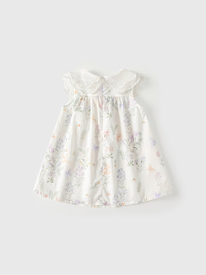 Summer Baby Kids Girls Sleeveless Floral Pattern Dress