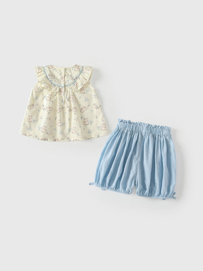 Arrival Summer Baby Kids Girls Fly Sleeves Floral Pattern Top and Blue Shorts Clothing Set, MyKids-USA®, Baby & Children's Outfits, MyKids-USA -  -  -  -  -  -  - .