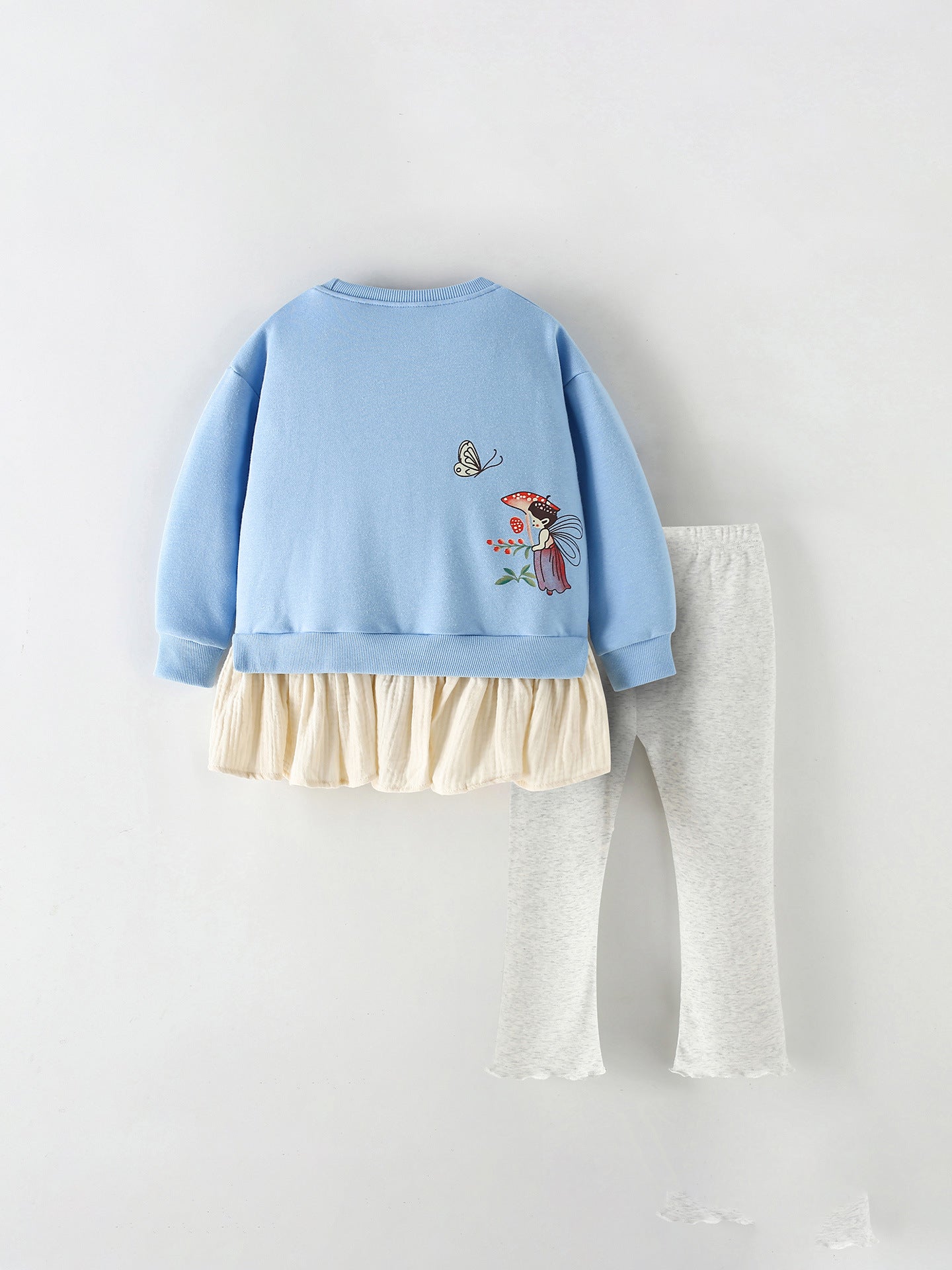 MyKids-USA® Winter and Autumn Baby Kids Girls Cartoon Pattern Long Sleeves Sweatshirt and Solid Color Pants Clothing Set