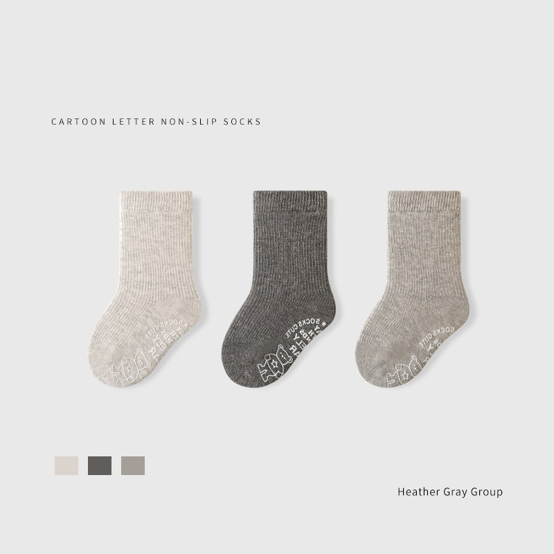 Autumn Arrival Baby Unisex Breathable Simple Letters Pattern Socks 1 Lot=3-Pair Set, MyKids-USA®, Baby & Toddler Socks & Tights, MyKids-USA - Size/Age - S (0-1Y) - Color - Grey -  -  - TR2511142330-B