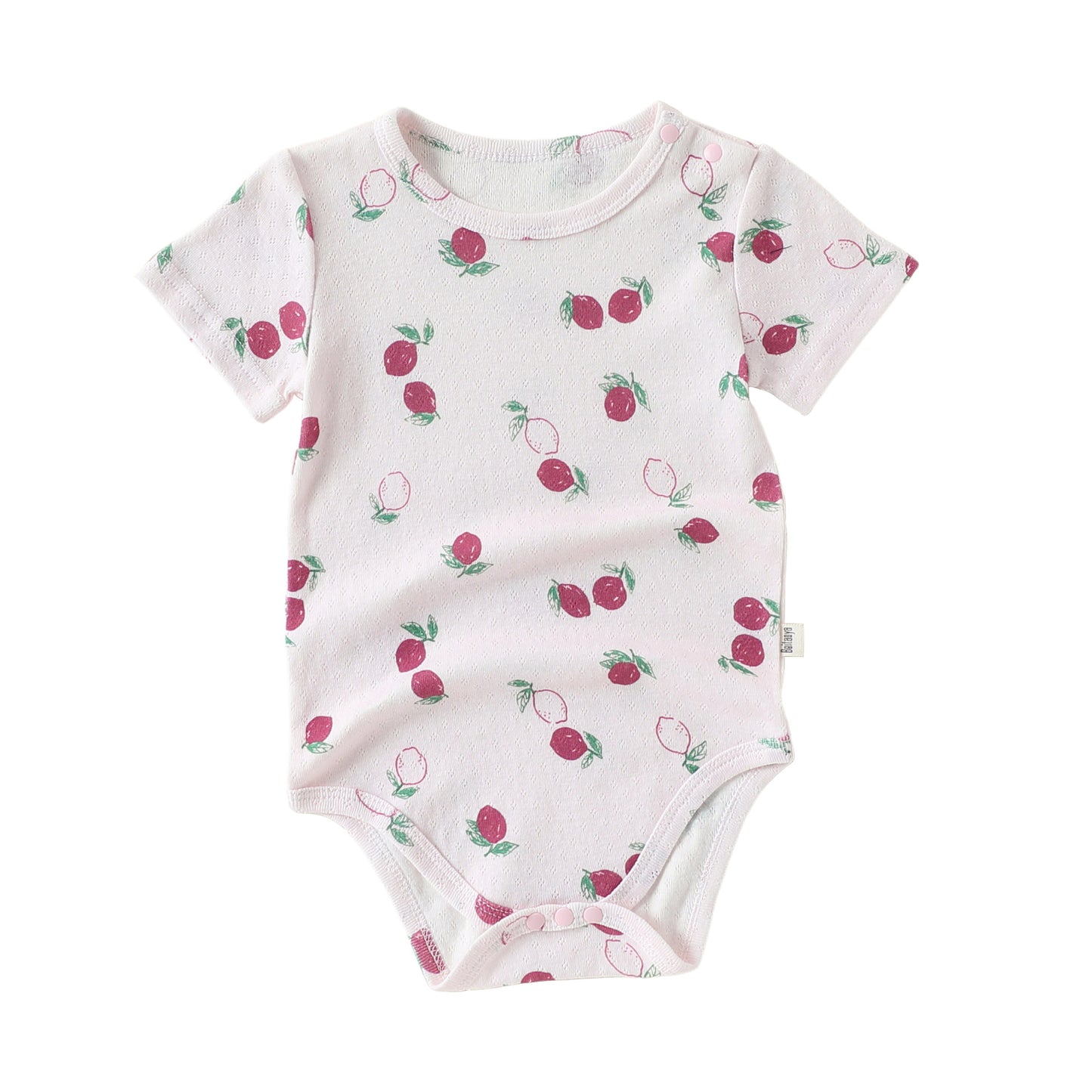 Summer Arrival Baby Girls Short Sleeves Fruits Pattern Bodysuit, MyKids-USA®, Bodysuits, MyKids-USA - Size/Age - 66 (3-6M) - Color - Beige -  -  - TR2605232243-A.
