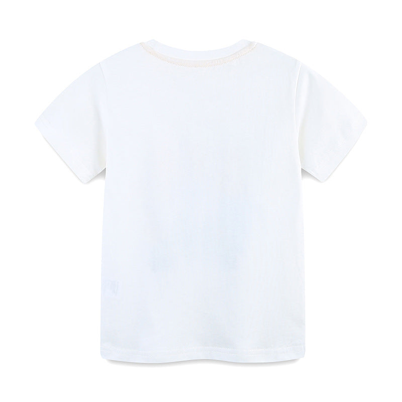 Summer Boys’ Jungle Animals Cartoon Pattern T-shirt in European and American Style, MyKids-USA®, Baby & Toddler Tops, MyKids-USA -  -  -  -  -  -  - 