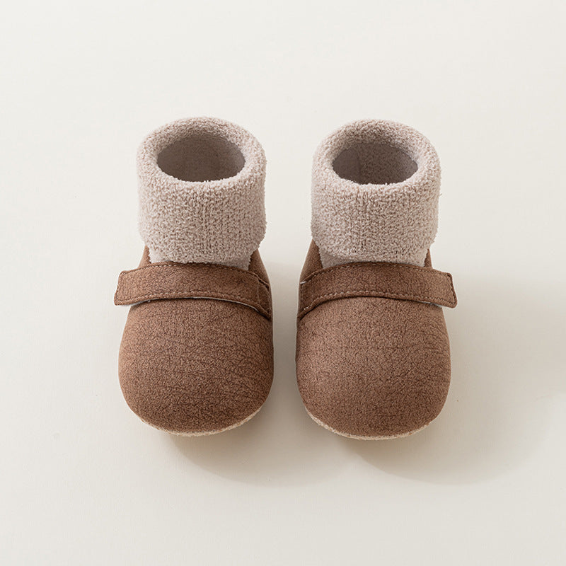 Winter Baby Girl Casual Color Patchwork Pattern Toddler Soft-Sole Walking Shoes, MyKids-USA®, Baby & Toddler Sneakers, MyKids-USA - Size/Age - insole length 11.00 cm - Color - Brown -  -  - TR2511152312-B