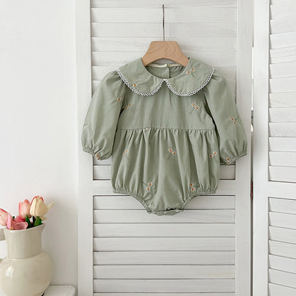 Arrival Autumn Baby Kids Girls Long Sleeves Daisy Floral Embroidery Pattern French Collar Onesies and Dress – Princess Sister Matching Set, MyKids-USA®, Baby & Toddler Outfits, MyKids-USA - Size/Age - 66 (3-6M) - Color - Green -  -  - TR2408161047-A