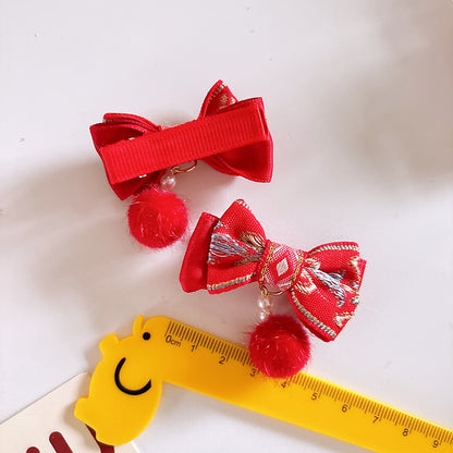 Collection of 2 Red Year Kids’ Hair Accessories – Pearl Tassel and Pom-Pom Clips for Traditional Outfits, MyKids-USA®, Hair Pins, Claws & Clips, MyKids-USA -  -  -  -  -  -  - .