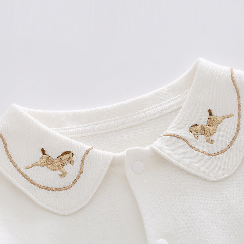 Arrival Spring and Autumn Baby Kids Girls Embroidered Pattern Collar Shirt