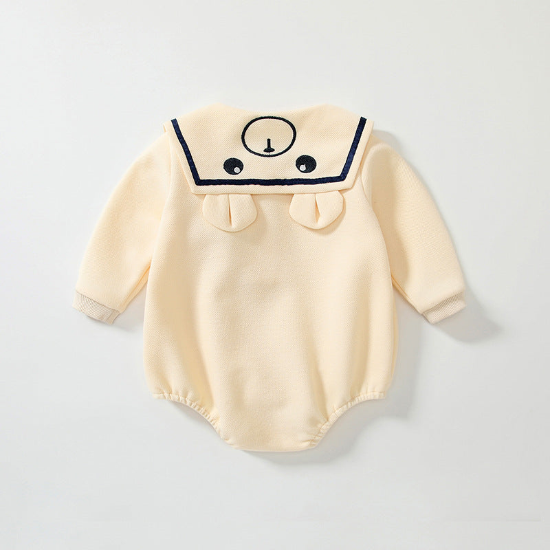 Autumn Hot Selling Baby Unisex Teddy Bear Pattern Apricot Onesies Bodysuits with Collar, MyKids-USA®, Baby One-Pieces, MyKids-USA -  -  -  -  -  -  - 