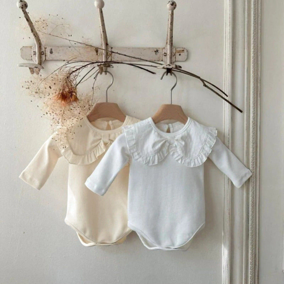 Autumn and Spring Arrival Baby Girls Solid Color Long Sleeves Bodysuit with Collar, MyKids-USA®, Bodysuits, MyKids-USA -  -  -  -  -  -  - .