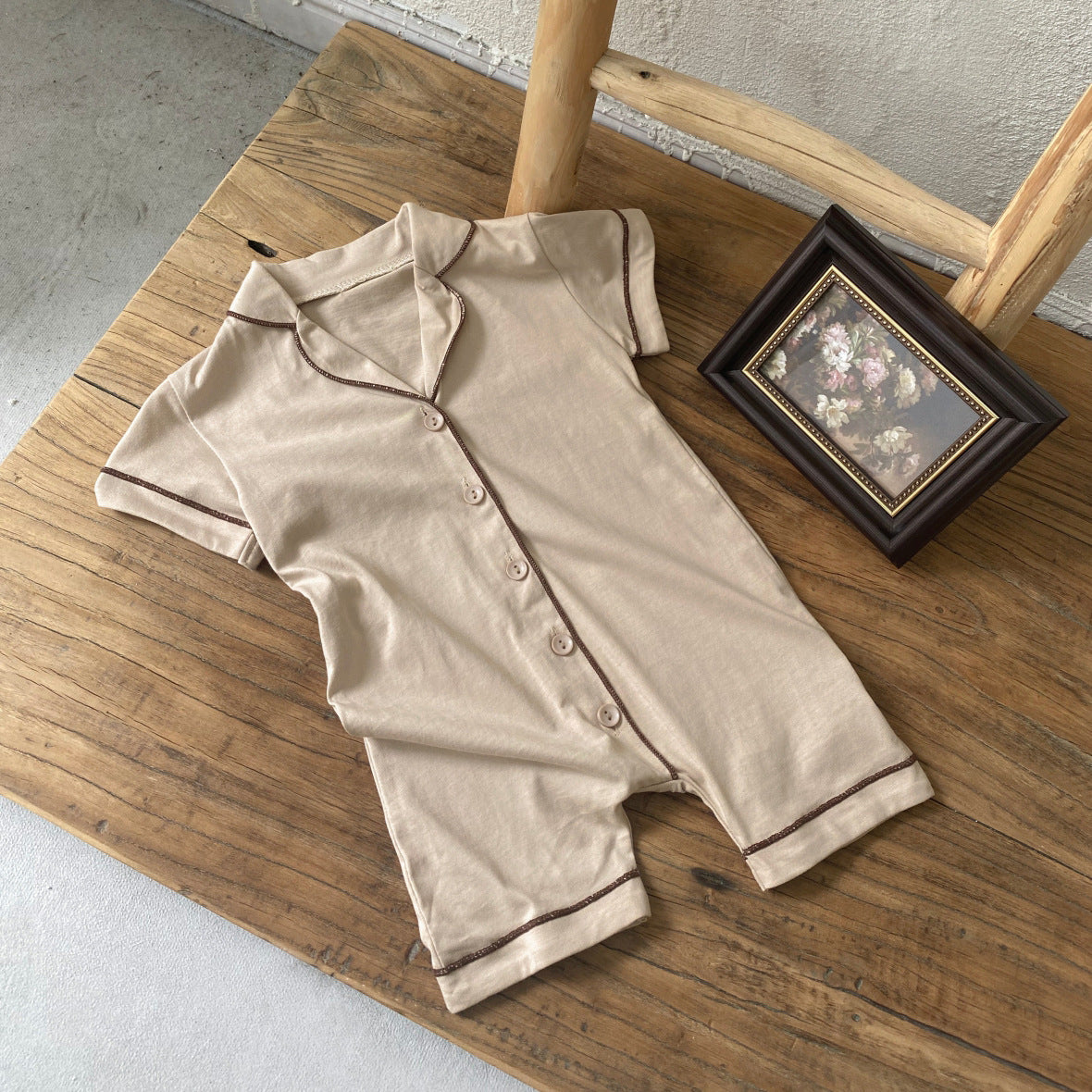 Summer Arrival Baby Short Sleeves Casual Sleeping Rompers Bodysuits
