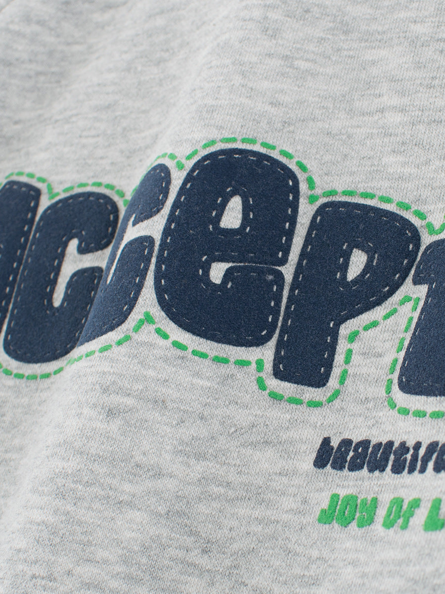 Autumn Baby Kids Boys Letters Pattern Color Patchwork Long Sleeves Crew Neck Top Pullover, MyKids-USA®, Baby & Toddler Outerwear, MyKids-USA -  -  -  -  -  -  - 