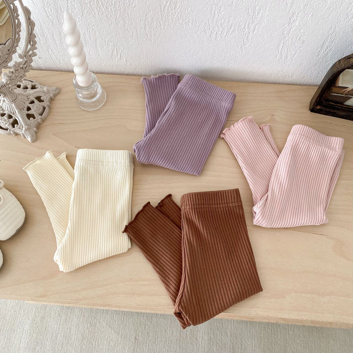 Autumn Arrival Elastic Baby Kids Girls Solid Color Striped Pattern Pants, MyKids-USA®, Trousers, MyKids-USA -  -  -  -  -  -  - 