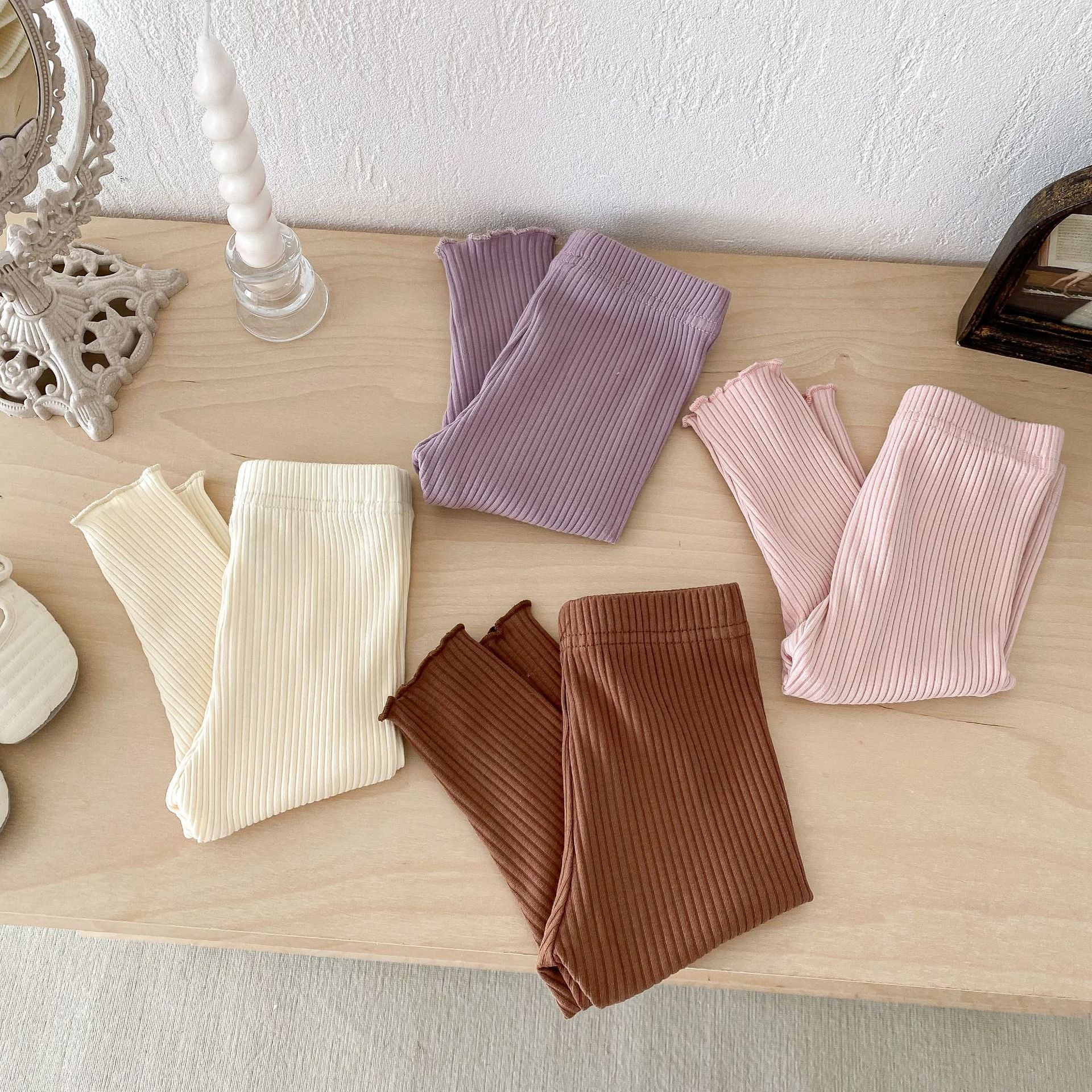 Autumn Arrival Elastic Baby Kids Girls Solid Color Striped Pattern Pants, MyKids-USA®, Trousers, MyKids-USA -  -  -  -  -  -  - 