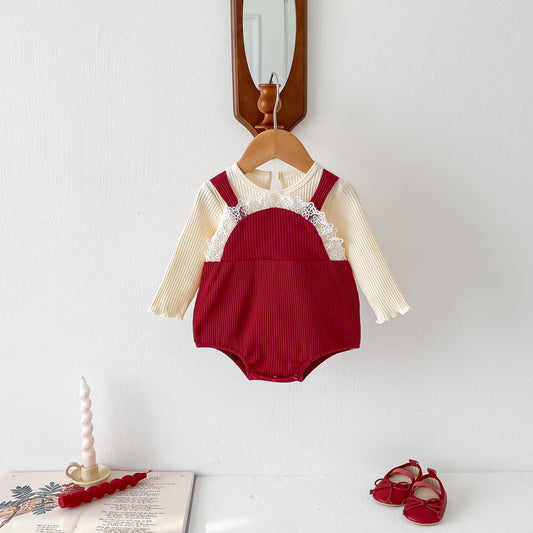 Spring Arrival Baby Color Patchwork Long Sleeves Onesie For Girls, MyKids-USA®, Baby One-Pieces, MyKids-USA -  -  -  -  -  -  - 