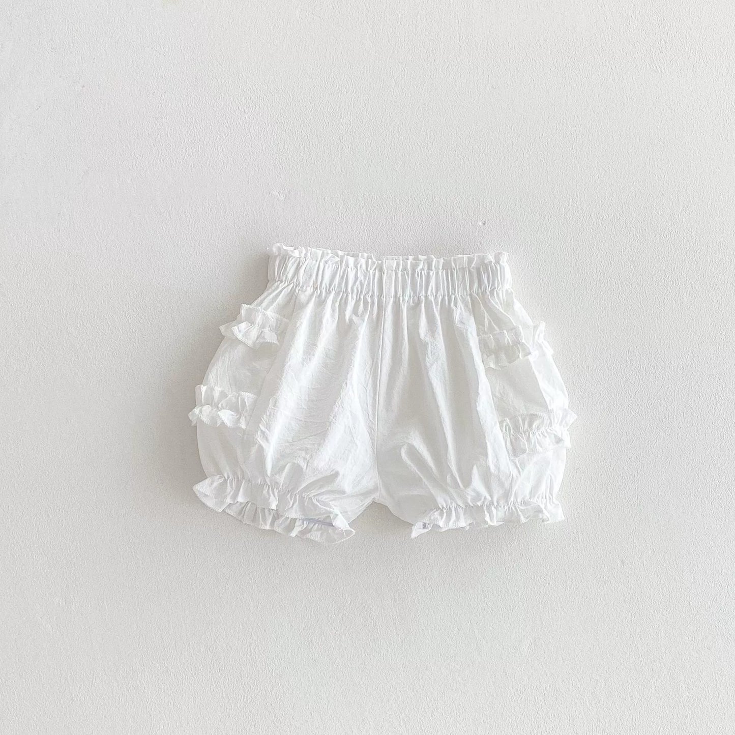 Summer Arrival Kids Girls Cotton Casual Style Ruffle Design Shorts, MyKids-USA®, Shorts, MyKids-USA - Size/Age - 73 (6-9M) - Color - Beige -  -  - TR2505292211-A