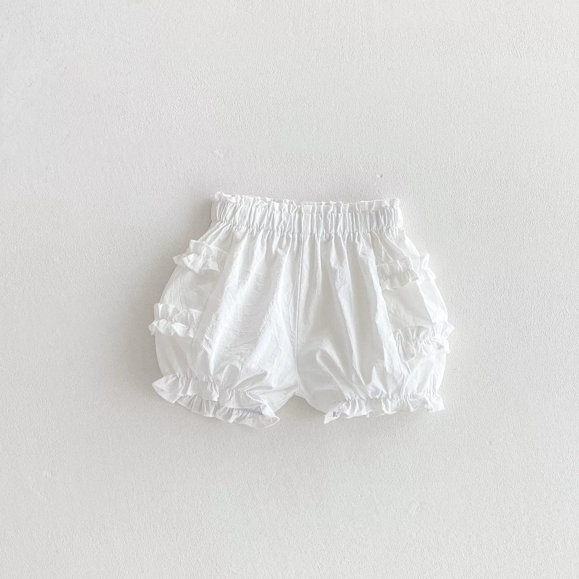 Summer Arrival Kids Girls Cotton Casual Style Ruffle Design Shorts, MyKids-USA®, Shorts, MyKids-USA - Size/Age - 73 (6-9M) - Color - Beige -  -  - TR2505292211-A