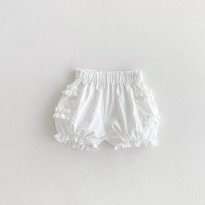 Summer Arrival Kids Girls Cotton Casual Style Ruffle Design Shorts, MyKids-USA®, Shorts, MyKids-USA - Size/Age - 73 (6-9M) - Color - Beige -  -  - TR2505292211-A