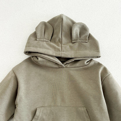 MyKids-USA® Autumn Solid Color Baby Kids Unisex Hooded Bodysuit