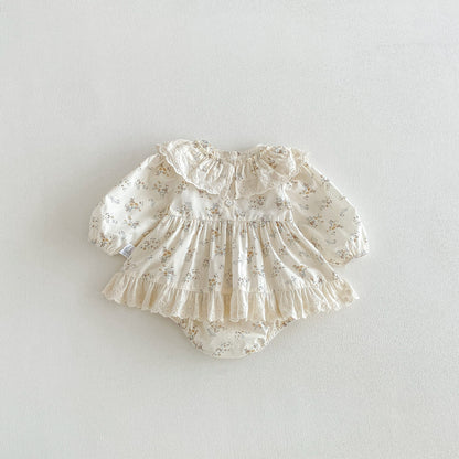 Spring Arrival Baby Girls Long Sleeves Floral Pattern Lace Trim Bodysuit, MyKids-USA®, Bodysuits, MyKids-USA -  -  -  -  -  -  - .