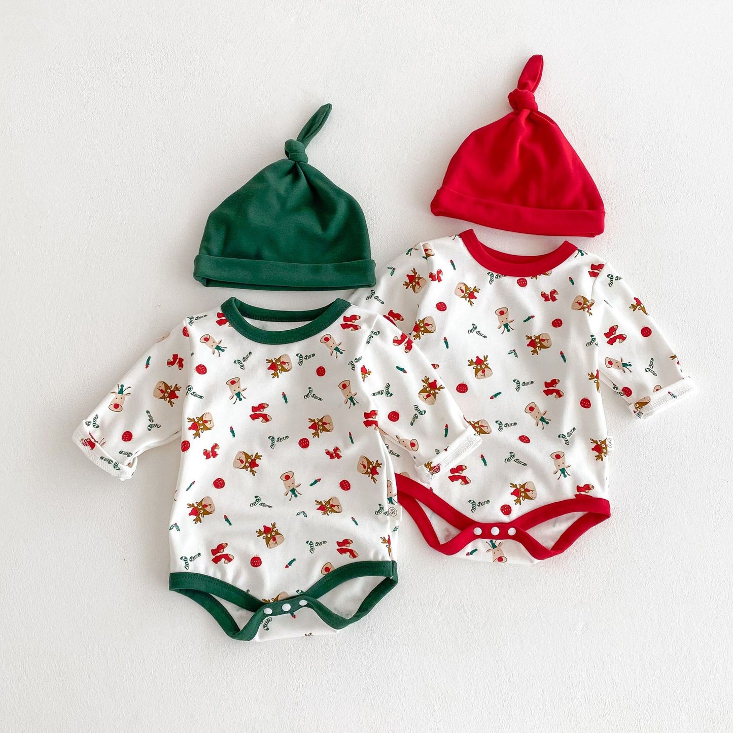 Autumn Arrival Baby Unisex Long Sleeves Christmas Cartoon Onesies with Hat and Plain Pants, MyKids-USA®, Baby & Toddler Outfits, MyKids-USA -  -  -  -  -  -  - 