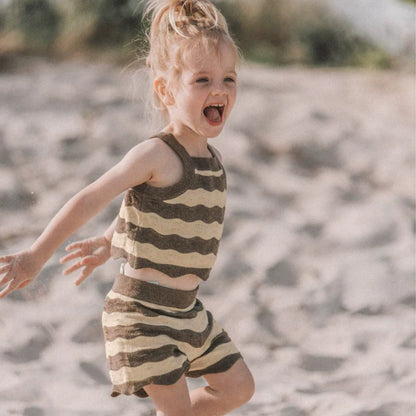 Summer Hot Selling Baby Kids Unisex Sleeveless Striped Vest and Shorts Knitted Clothing Set, MyKids-USA®, Baby & Toddler Outfits, MyKids-USA -  -  -  -  -  -  - 