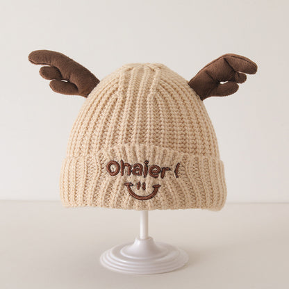 Winter and Autumn Cute Deer Antlers Knit Hat for Baby: Sweet Cute Hat, MyKids-USA®, Baby & Toddler Hats, MyKids-USA - Size/Age - Average Size (0-6Y） - Color - Apricot -  -  - TR2412012113-A