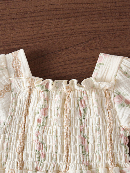 MyKids-USA® Autumn Design Baby Girls Flowers Pattern Long Sleeves Bodysuit