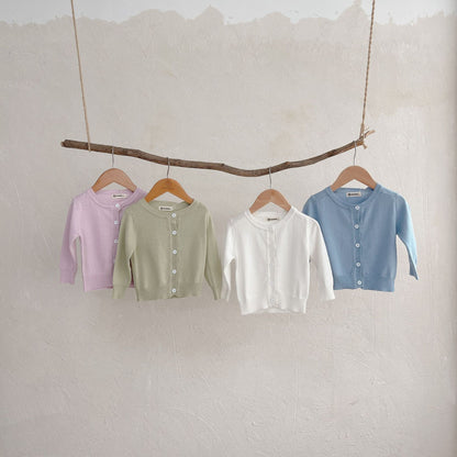 Arrival Summer Baby Kids Unisex Solid Color Knitted Thin Cardigan