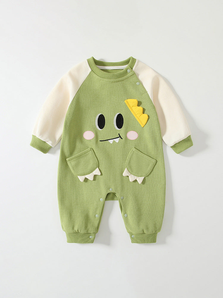 Spring Arrival Baby Cartoon Dragon Pattern Color Patchwork Romper, MyKids-USA®, Baby One-Pieces, MyKids-USA -  -  -  -  -  -  - 