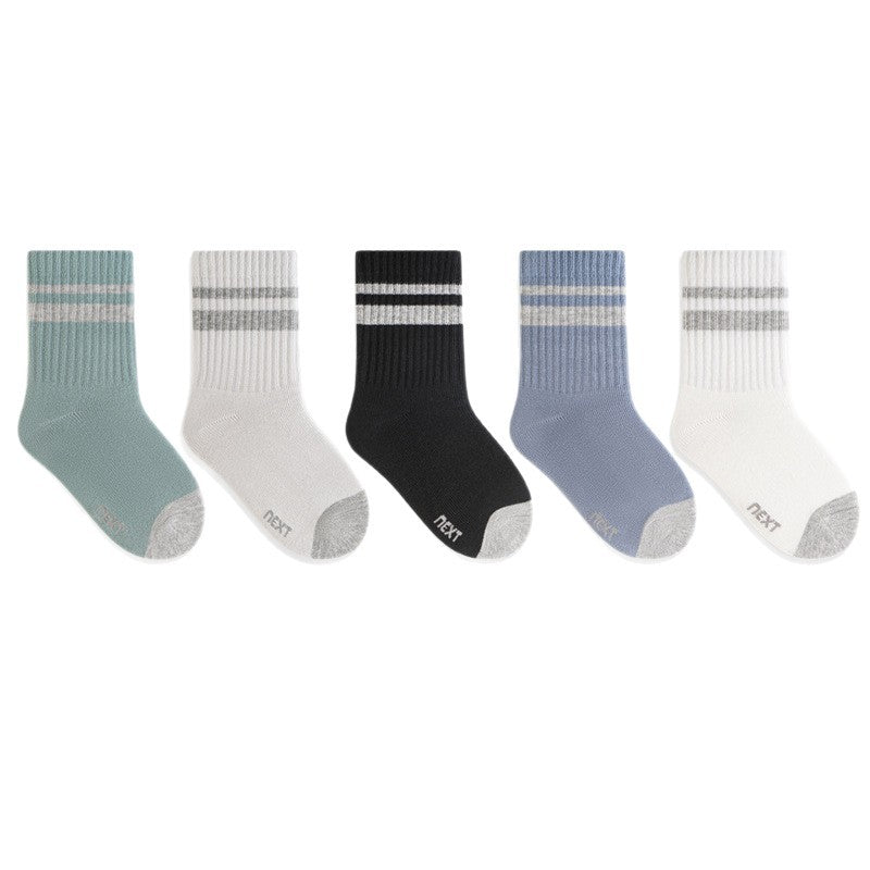Spring and Autumn Arrival Baby Kids Unisex Breathable Simple Casual Pattern Socks 1 Lot=5-Pair Set, MyKids-USA®, Baby & Toddler Socks & Tights, MyKids-USA - Size/Age - S (0-1Y) - Color - Grey -  -  - TR2601021009-E.