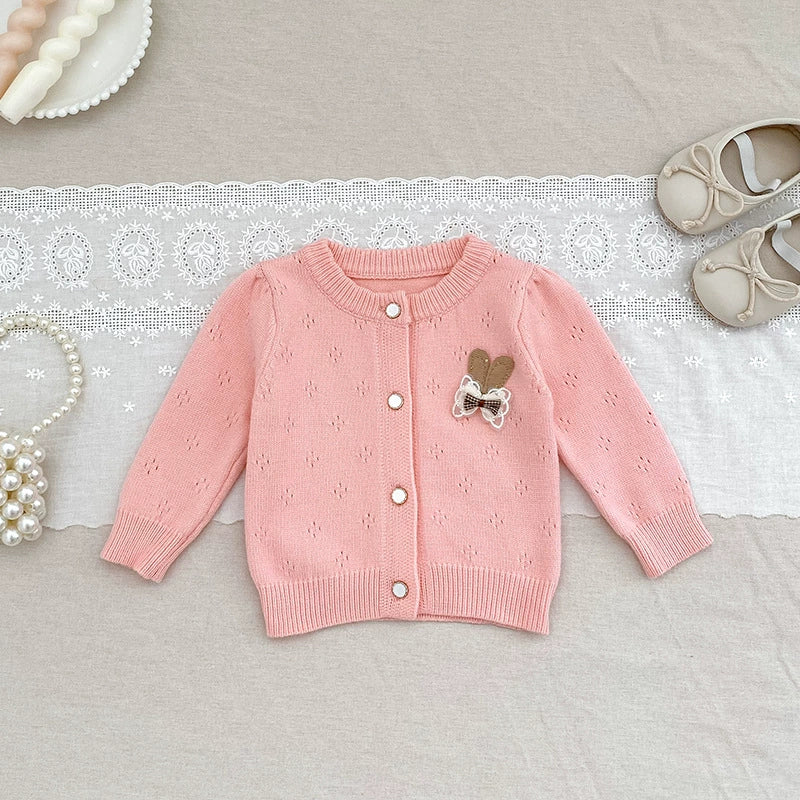 Autumn Arrival Baby Girls Comfortable Hollow-out Pattern Knitted Long Sleeves Cardigan, MyKids-USA®, Cardigans, MyKids-USA -  -  -  -  -  -  - 