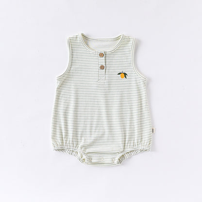 Summer Arrival Baby Unisex Sleeveless Striped Pattern Onesies Bodysuits or Short Sleeves Rompers, MyKids-USA®, Baby One-Pieces, MyKids-USA - Size/Age - 66 (3-6M) - Color - White -  -  - TR2505232011-B