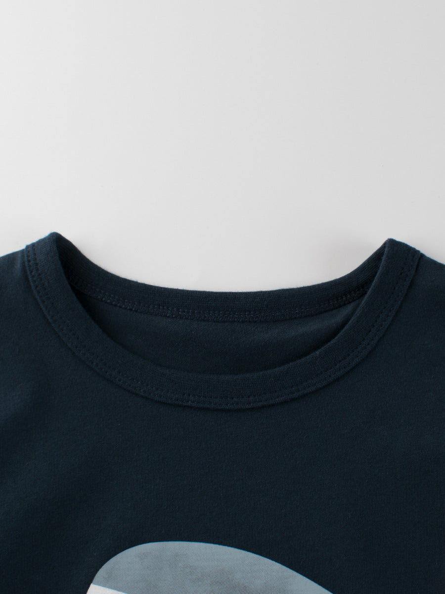 Boys’ Cartoon Baby Shark Pattern T-Shirt In European And American Style, MyKids-USA®, Baby & Toddler Tops, MyKids-USA -  -  -  -  -  -  - 