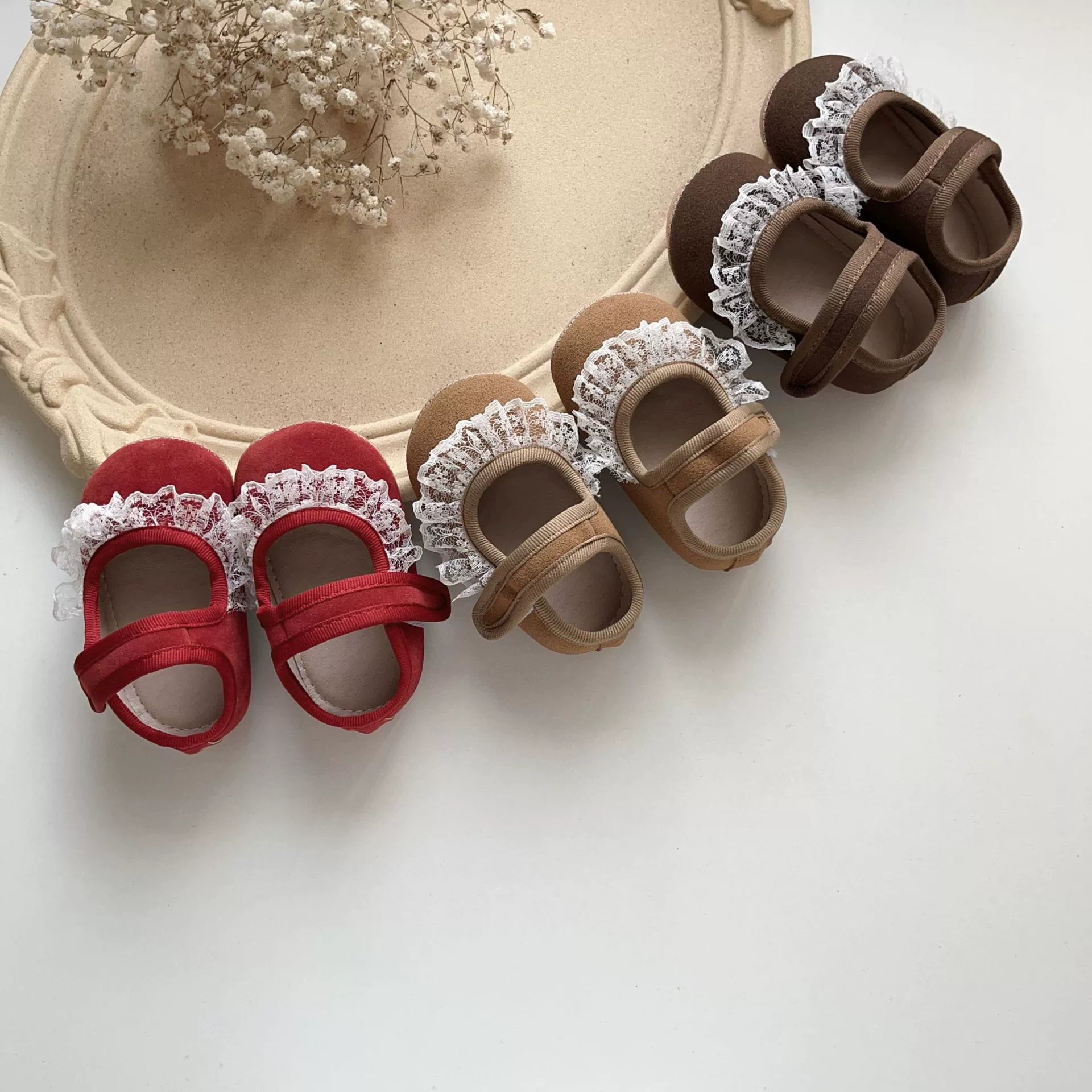 Spring and Autumn Baby Girl Fashion Lace Trim Decorated Toddler Soft-Sole Anti-slip Walking Shoes, MyKids-USA®, First Steps & Crawlers, MyKids-USA -  -  -  -  -  -  - 