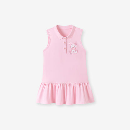 Summer Arrival Teddy Bear Pattern Embroidered Sleeveless Dress for Stylish Girls, MyKids-USA®, Baby & Toddler Dresses, MyKids-USA -  -  -  -  -  -  - .