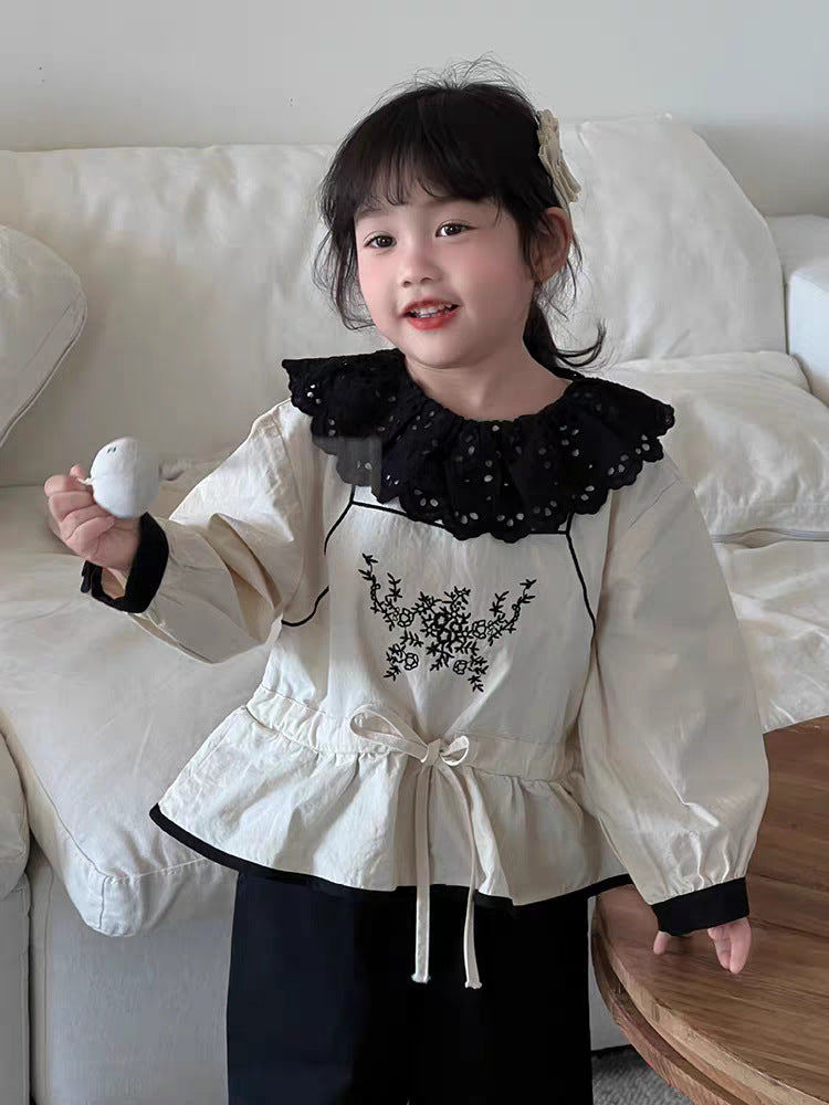 Arrival Autumn Baby Girls Long Sleeves Vine Embroidery Pattern Top and Solid Color Trousers – Clothing Set, MyKids-USA®, Baby & Toddler Outfits, MyKids-USA -  -  -  -  -  -  - 